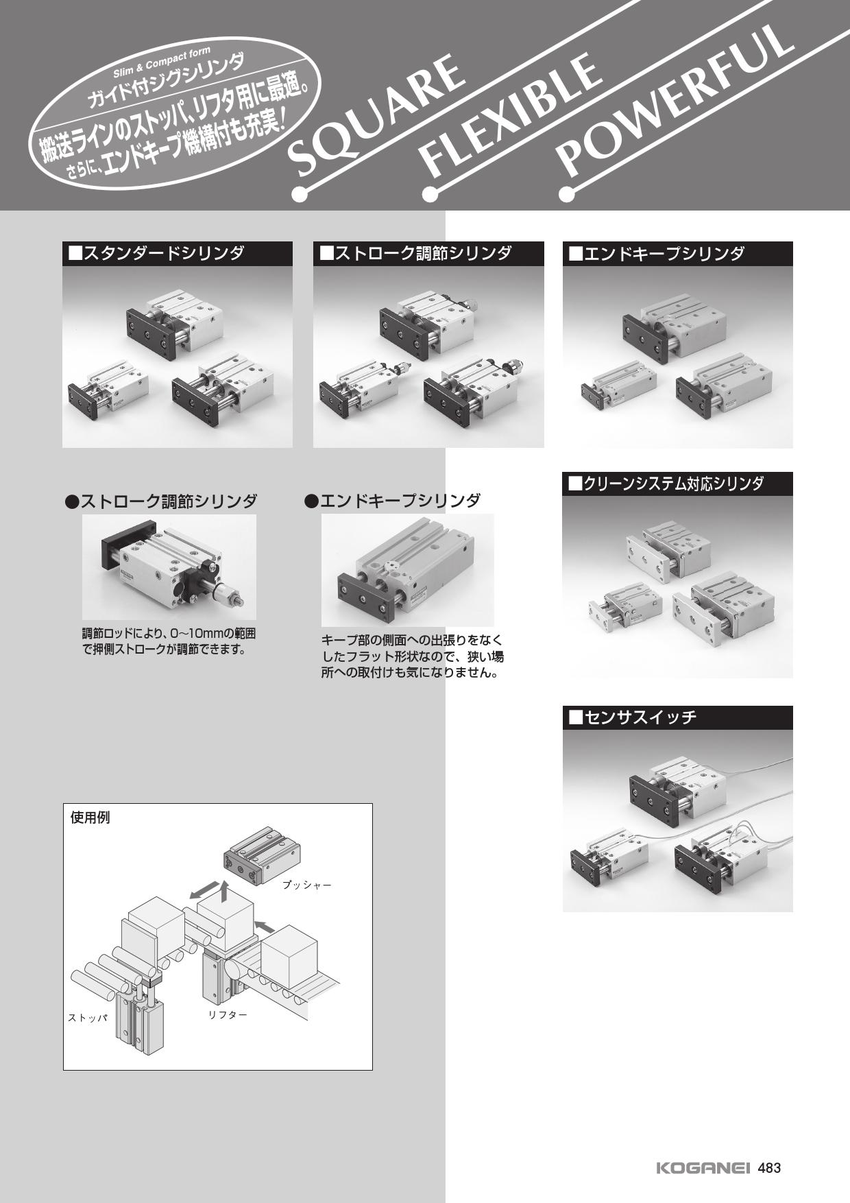 ガイド付ジグシリンダ コガネイ SGDAQY25X30-ZE101B1 (63-3909-87)
